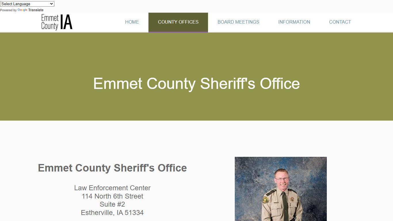 Sheriff • Emmet County, IA Government