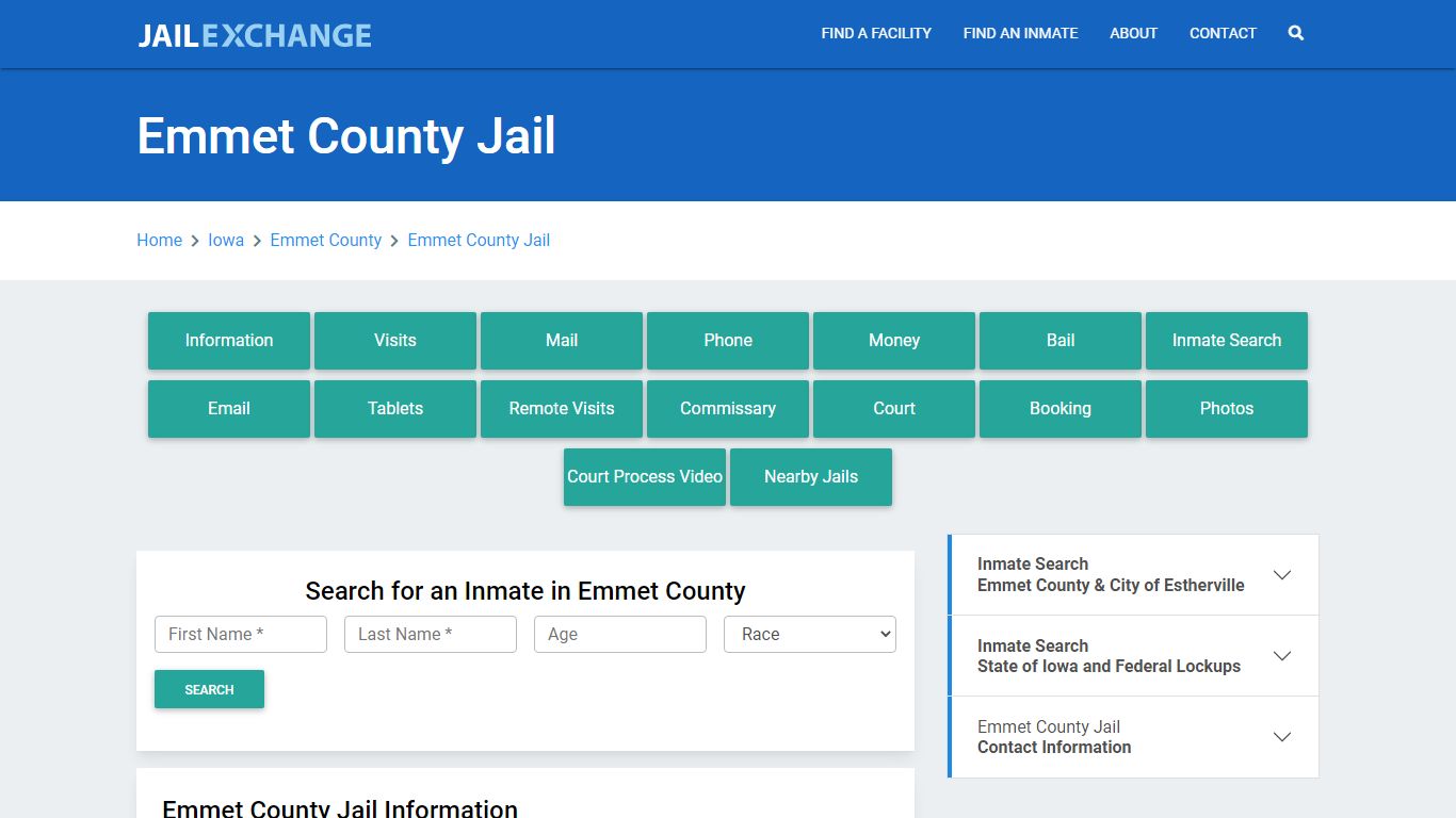 Emmet County Jail Roster Lookup, IA, Inmate Search